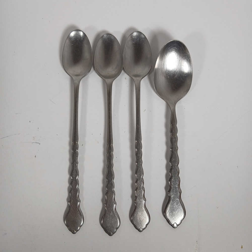 Lot Of 4 Oneida CELLO (3) Ice Teaspoons (1) Soup Spoon Community Stainless